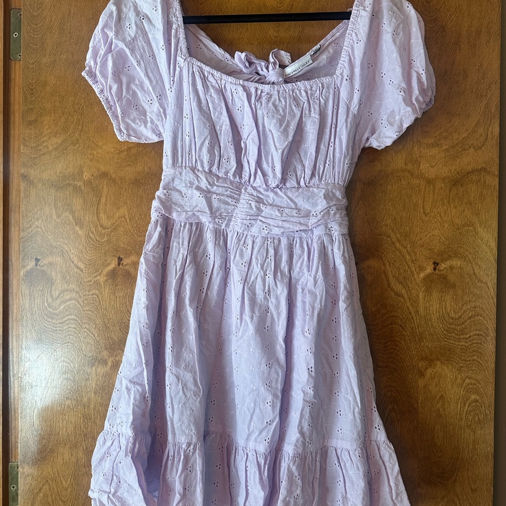 Lilac Backless Dress w/ Puff Sleeves